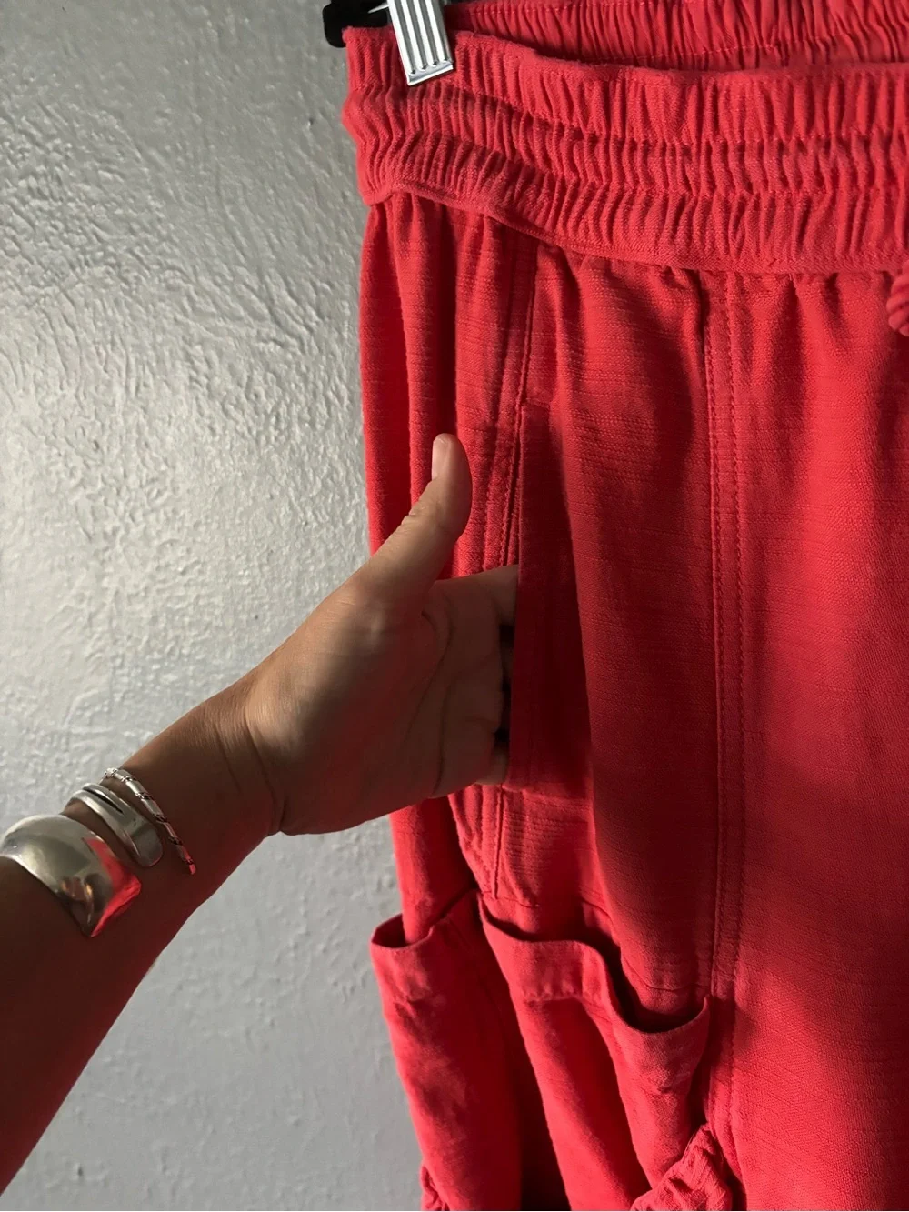 Free People Ashton Crop Pull-On Cargo Pants Red Clay Size Large